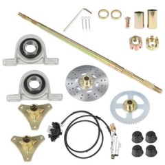 44″ 32″29″ Go Kart Rear Live Axle Kit, Sprocket & Hub + Brake Assembly + Chain