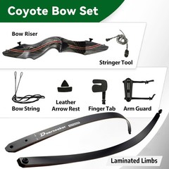 Deerseeker Outdoor 60″ Takedown Recurve Bow Traditional Wooden Bow R-hand 55lbs