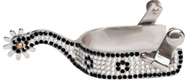 Western Saddle Horse Adult Stainless Steel Spurs w/ Crystal Rhinestones Bling!