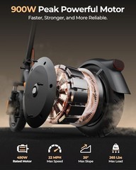 900W ELECTRIC SCOOTER FOR ADULTS 44 MILES RANGE 20MPH 12″ TIRES &DUAL SUSPENSION