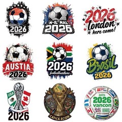 20Pcs Random 2026 World Cup Soccer Sport Party Favor Waterproof Stickers