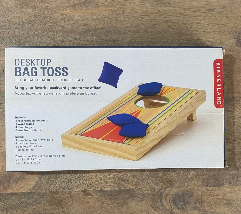 Kikkerland Office Desktop Cornhole Bean Bag Toss Game #GG58 CORN HOLE