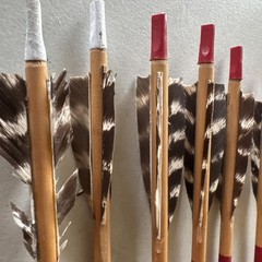 Vintage 1950’s Crossbow Bowgun & Arrows Lot, Hardwood & Aluminum, Made in USA!