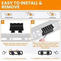 45 Degree Offset Rail Mount for M-Rails, 3 Slots 5 Slots Aluminum 45° Offset …