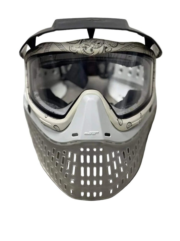 USED JT Proflex Paintball Goggle Mask – White Bandana Frame w Clear Bottoms