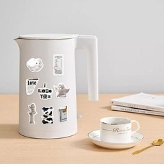 61Pcs Cute Aesthetic Stickers for Water Bottle Black and White
