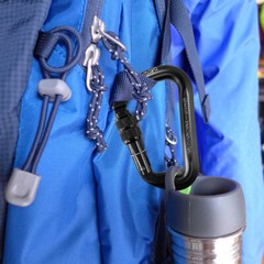 30KN D-Shape Aluminum Screw Locking Carabiner Climbing Rescue Caving Hook Buckle