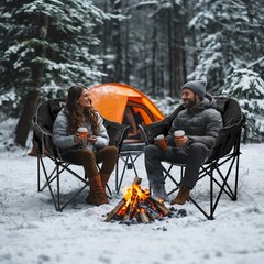 SLSY Oversized Heated Camping Chair Patio Lounge Chairs with 20000mAh Power Bank
