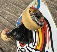 Vintage Used Rare ALMOST Skateboard Comic Girl Deck Grizzly