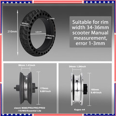 50/75-6.1 Tubeless Solid Tires for Electric Scooter,8 1/2 x2 Tire for Gotrax GXL