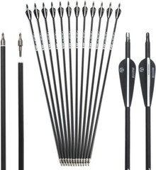 12Pcs 32″ Carbon Arrows OD 7.8mm SP500 Practice Archery For Compound/Recurve Bow