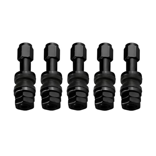 5PCS TR43E Tubeless Car Valve Stems, Metal Clamp-in Vehicle Tire Valve Black