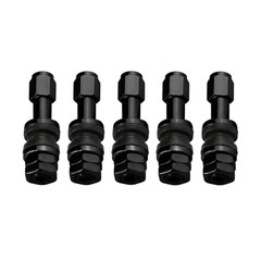 5PCS TR43E Tubeless Car Valve Stems, Metal Clamp-in Vehicle Tire Valve Black
