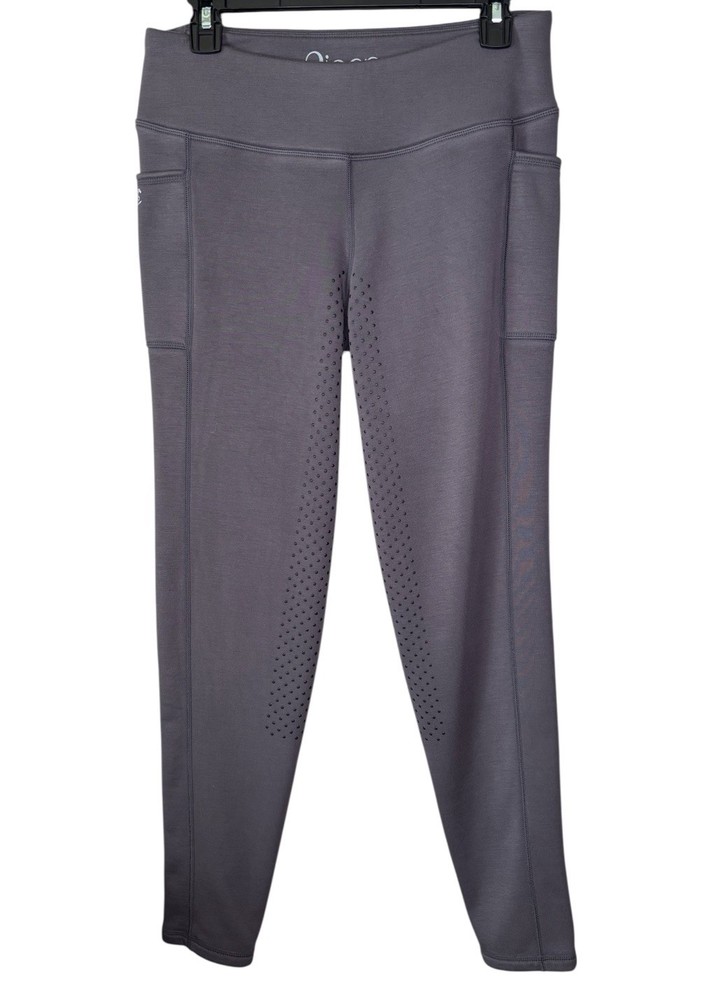 Piper by SmartPak Warm Riding Pants Gray Medium M Leggings Equine Pockets