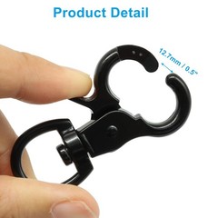 10 PCS Black Swivel Trigger Snap Hook Stainless Steel Heavy Duty Scissor Clip