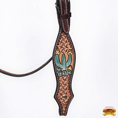 Western Headstall and Breast Collar Set HILASON Tooled Leather Horse Bridle Tack