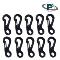 10 Pack 25mm Spring Backpack Clasp Carabiner – Black