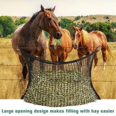 2 PCS Slow Feed Hay Nets for Horses – 31.5″ x 35.4″ Large Capacity – Black