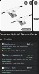 Tensor Trucks Brand New Night Shift Skateboard Trucks – 8.25 – White set of 2