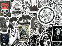 2000 Random Bulk Gothic Stickers Lot Goth Pack Dark Horror Theme Punk Decals