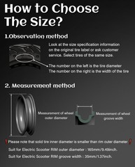 10 x 2.5 Inches Electric Scooter Tire 60/70-6.5 Solid Tire Fit for Ninebot Ma…
