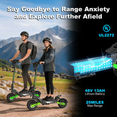 1200W Electric Scooter for Adult 20Mile 28MPH Foldable 11inch Off-road E-Scooter