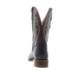 Tony Lama Foster Full Quill Ostrich Made In USA Mens Black Western Boots