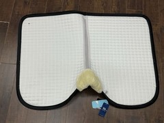PS of Sweden Monogram Classic AP Saddle Pad Full White Black Sheepskin Trim NWT