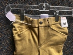 TuffRider Boy’s *BREECHES *Sz 6 Geen/Beige *NEW* Front Zip Cotton Blend