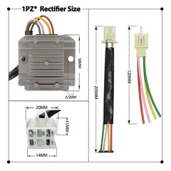 1PZ RV2-W04 4 Wires Voltage Regulator Rectifier for Motorcycle Boat ATV GY6 50 1