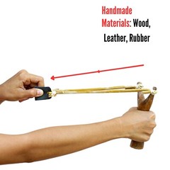 Hunting Wood Catapult With Rubber, High Velocity Powerful Slingshot Outdoor