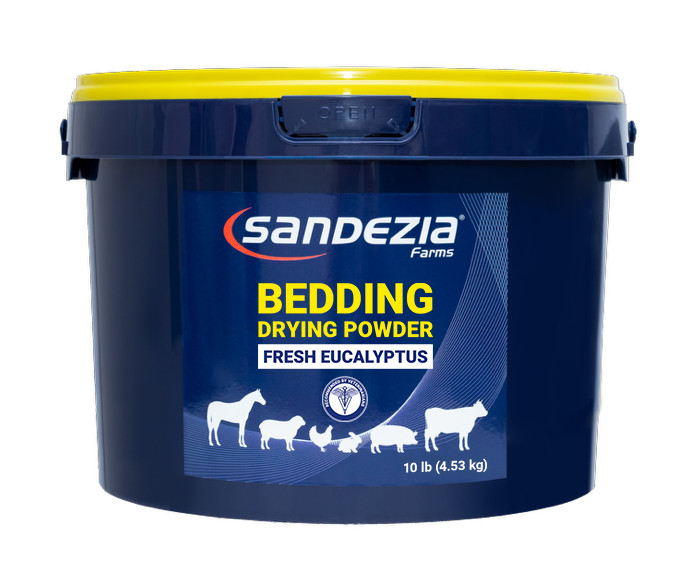 Sandezia Bedding Drying Powder, Order Eliminator, Fresh Eucalyptus 10 lb Bucket