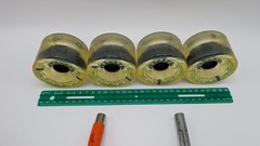 4x Vintage Urethane Hawgs 77mm 80A Longboard Skate Wheels L-Series with Fix Stix