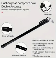 Compound Slingshot Bow 40-Shot Hunting Slongshot – Shoots Steel Pellets
