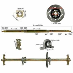 Rear Live Axle Kit,Brake, Wheels ATV Quad Go Kart Drift Trike Golf Fun Cart DIY