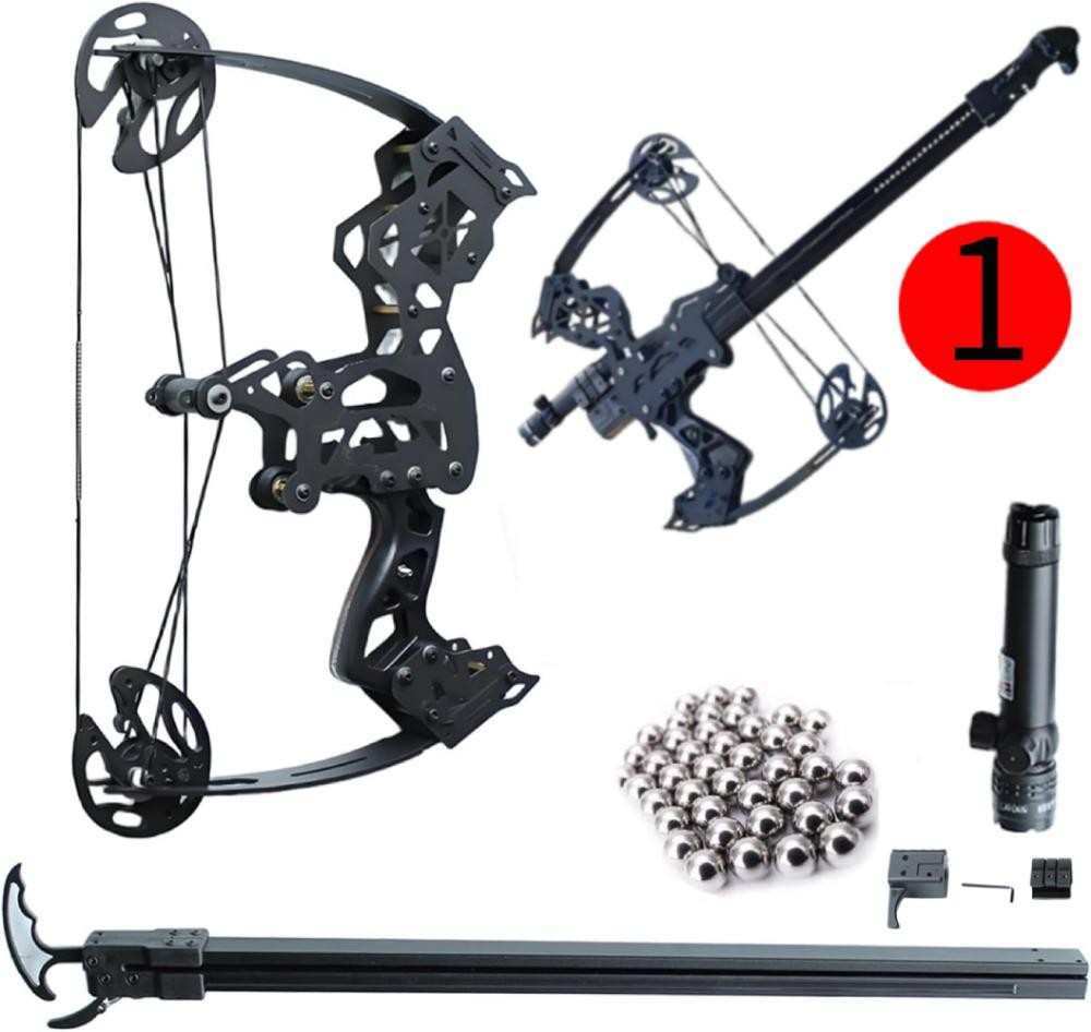 Archery Mini Compound Bow 45lb Shoot Rapid Bow Shooter Steel Ball Launcher Hunt