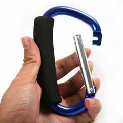 2PC Large D Shape Carabiner 485lbs with Grip Camping Handhold Clip Hook