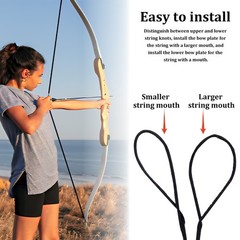 57″ 12 Strands Bow String Replacement for Recurve Long Bow Hunting Strings