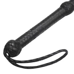 04 Feet Long 12 Plait Real Leather Weaving Bull Whip Black