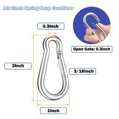 200PCS Heavy Duty 2″ Carabiner Clips, 220lbs Load Capacity for Outdoor Gear & Le