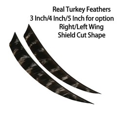 50pcs 3″ 4″ 5”Shield Cut Archery Fletches Arrow Feathers Turkey Feather Right…