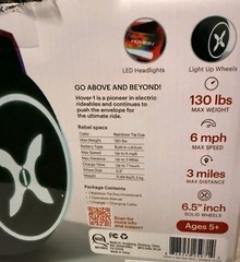 Hover-1 Rebel Hoverboard Rainbow Tie-Dye UL 2272 Certified LED 6MPH NEW