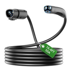 NACS EV Charging Extension Cable for Tesla, 16.4ft 240V 50A 12KW Level 1/2, C…