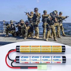 2x Zeee 9.6V Airsoft Battery 1600mAh NiMH Battery with Mini Tamiya Connector