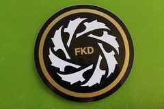 FKD Skateboard Bearings Gold Black White Saw Z36B Vintage Skateboarding STICKER