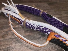 Purple & White Pro 9/7 RH – 3/4 x 3/4′ EPT Bull Ropes Rodeo Rider 16′