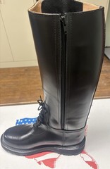 American boots mfg Men’s Leather Tall Riding Boots Size 10D Lace-Up Side Zipper