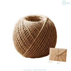 Jute Twine String Hemp Rope – 328 Feet 2mm 3ply Natural Burlap Cord Rolls