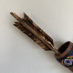 Deerskin Quiver Feathers Fringe and Arrows By Nora Long Navajo