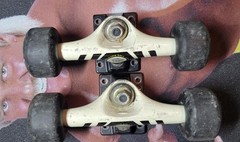PAIR OF CHRIS COLE THUNDER SKATEBOARD TRUCKS White And Black